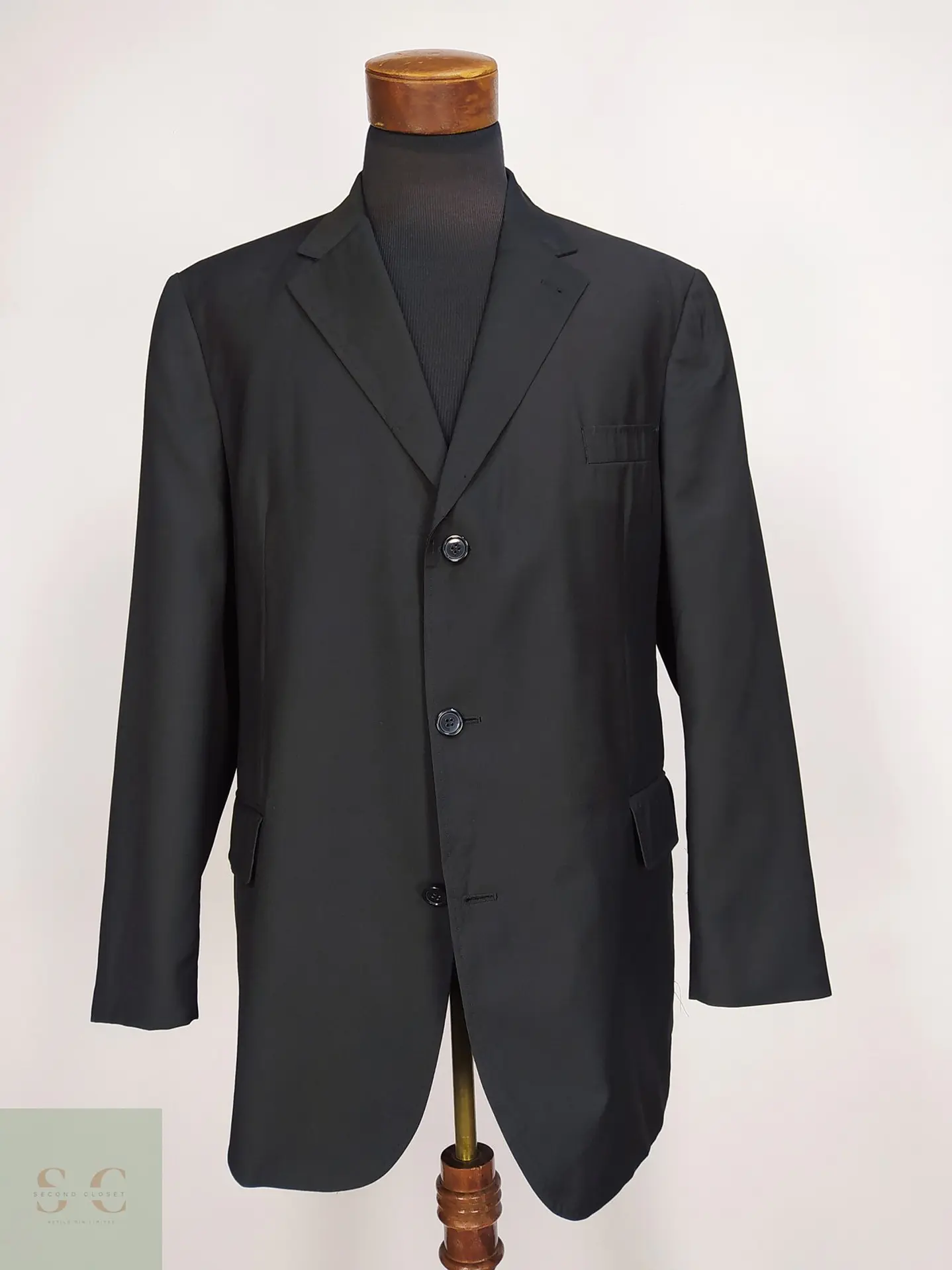 Blazer Formal Negro de Tres Botones Vintage Talla LXL 2