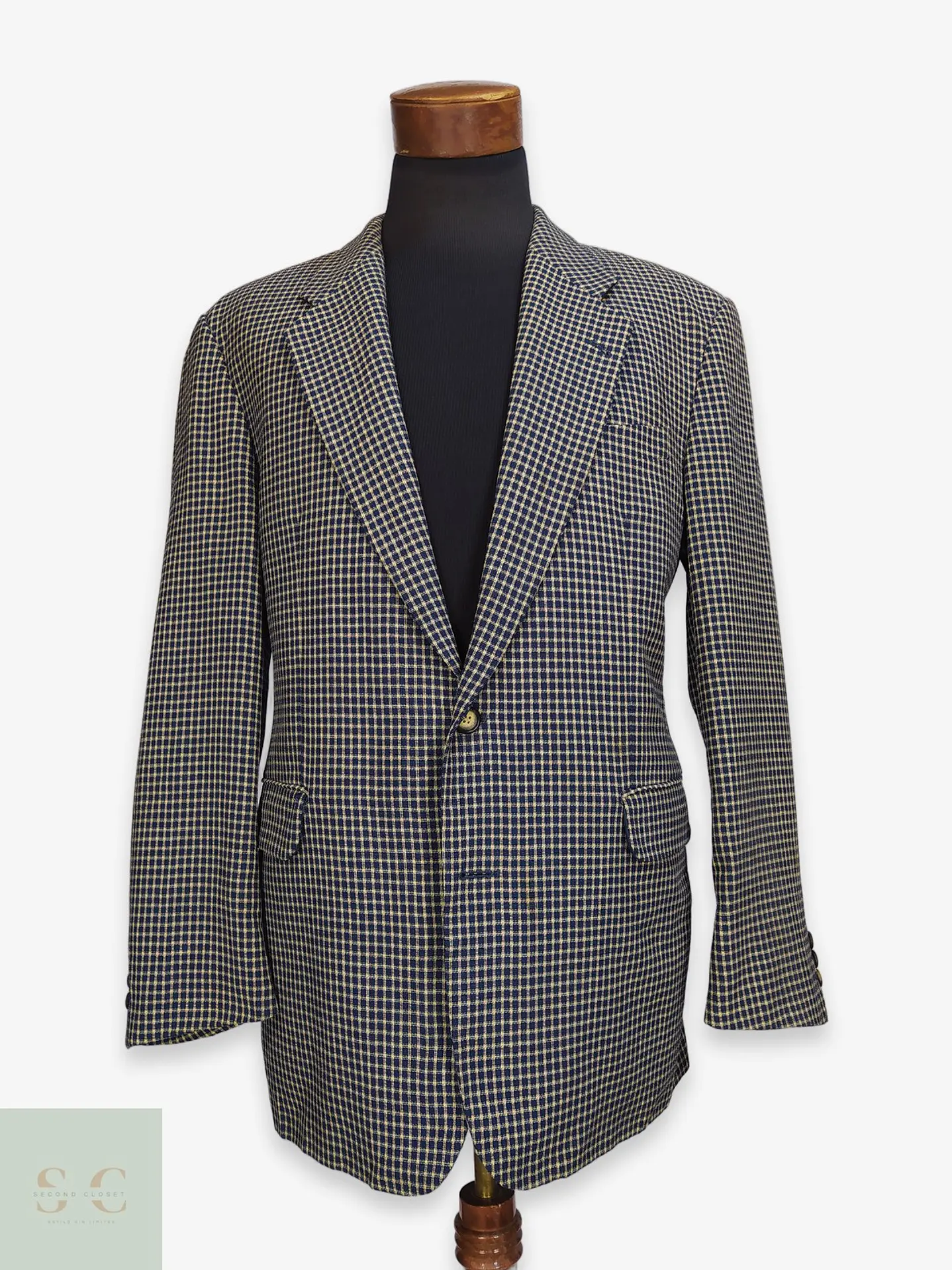 Blazer de Lana Virgen a Cuadros Atelier Torino Talla L 1