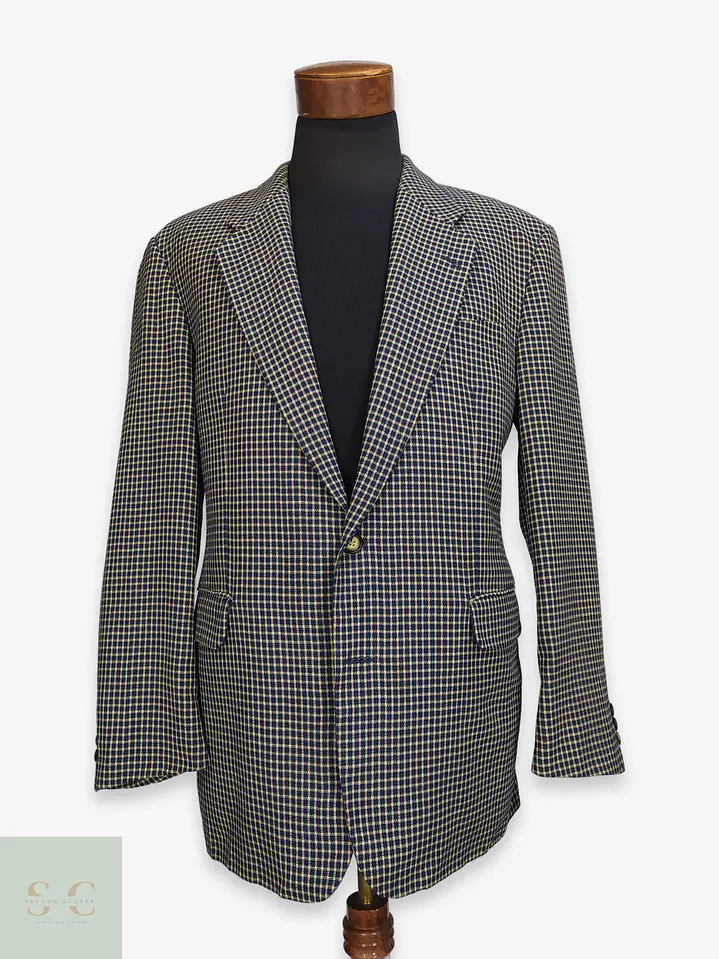 Blazer de Lana Virgen a Cuadros Atelier Torino Talla L 1