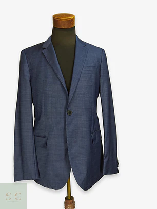 Blazer HUGO Hugo Boss en Lana Super 140s Azul Talla M