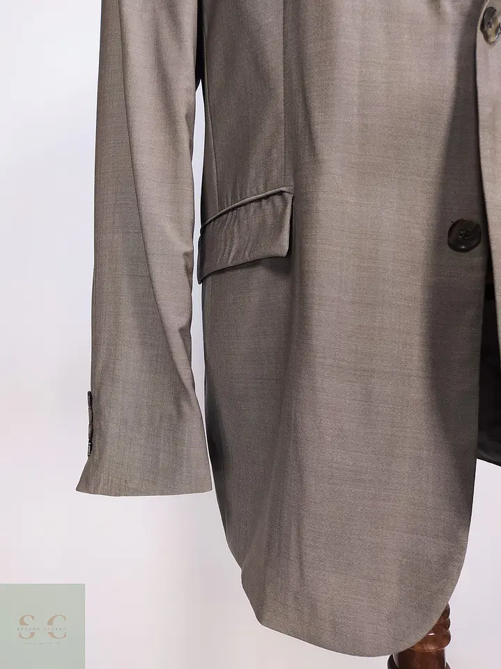 Blazer en Lana Virgen Super 100s Tono Café Moka Talla L 3