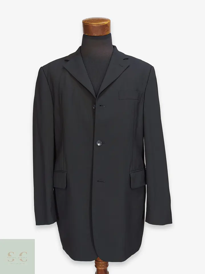 Blazer Negro de Lana Virgen Compuesta Vintage Talla L 1