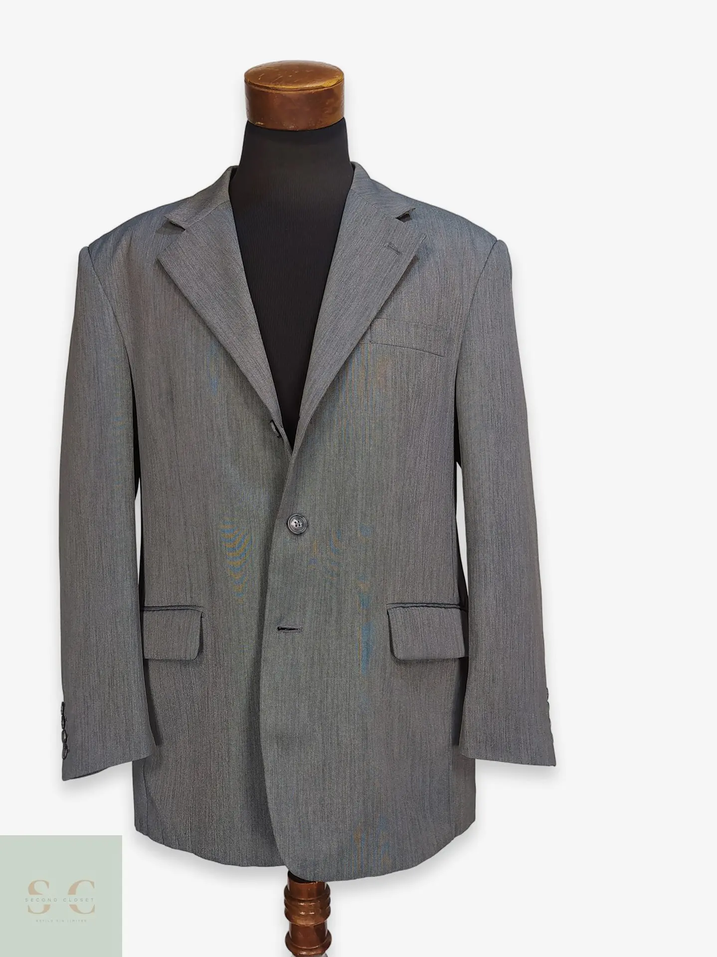 Blazer Gris Texturizado Vintage Talla XXL 1