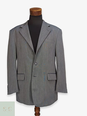 Blazer Gris Texturizado Vintage Talla XXL