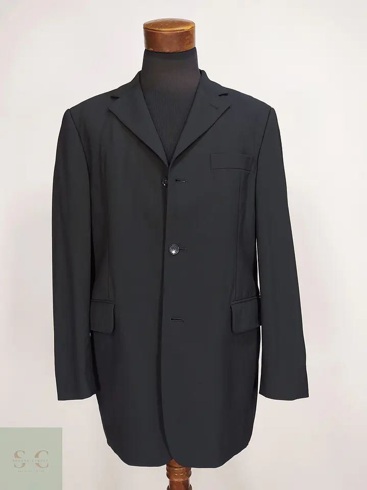 Blazer Negro de Lana Virgen Compuesta Vintage Talla L 2