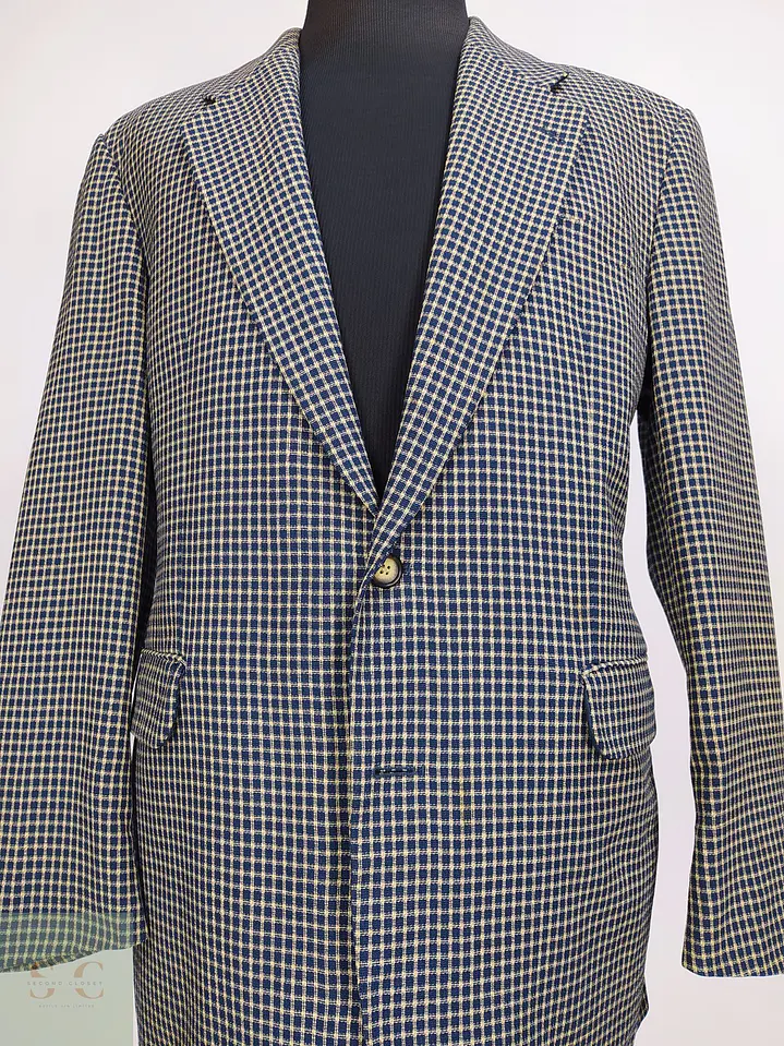 Blazer de Lana Virgen a Cuadros Atelier Torino Talla L 4