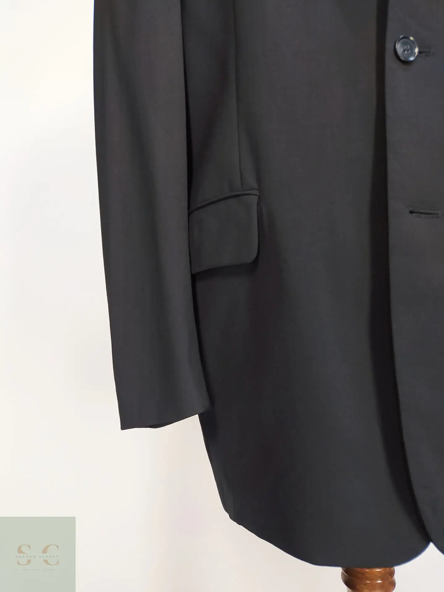 Blazer Negro de Lana Virgen Compuesta Vintage Talla L 3