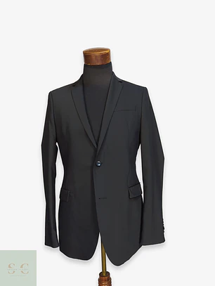 Blazer Negro Strellson Techno Wool Sastrería Moderna Talla SM