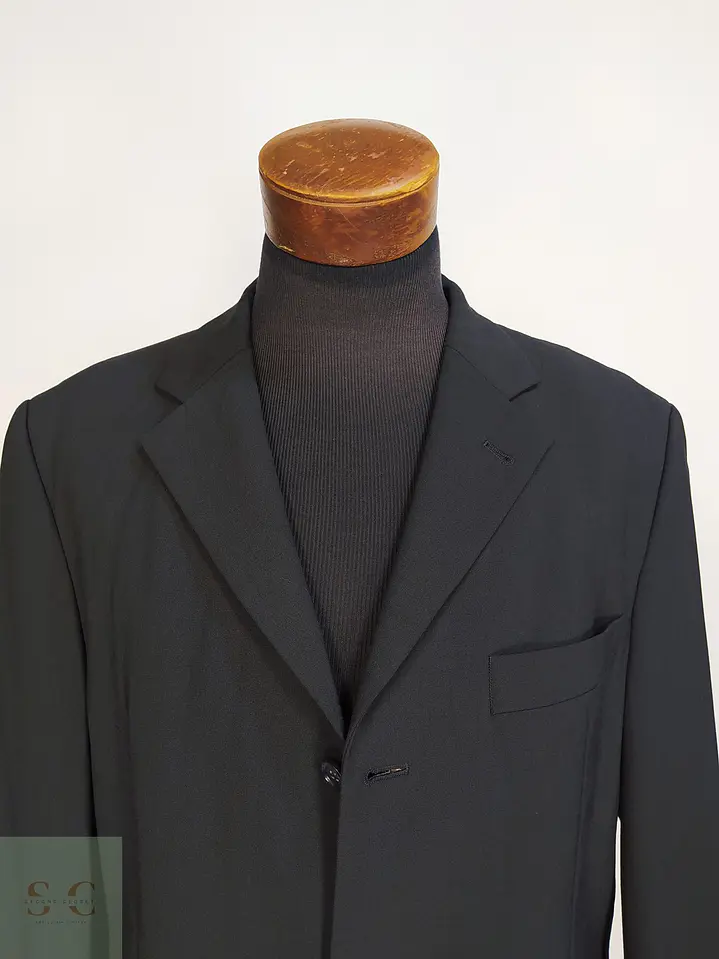 Blazer Negro de Lana Virgen Compuesta Vintage Talla L 4