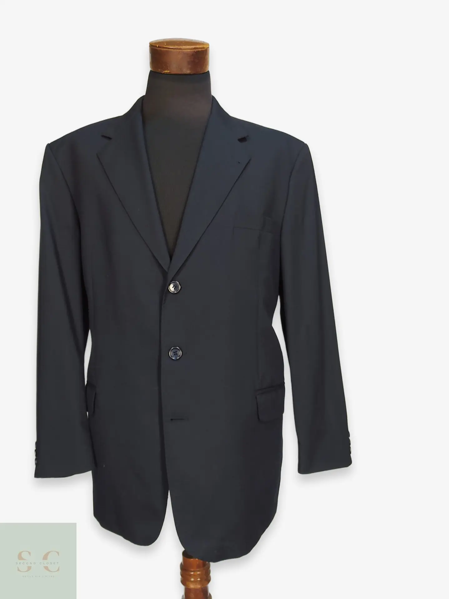 Blazer de Pura Lana Virgen Super 100s Azul Marino Talla XXL 1