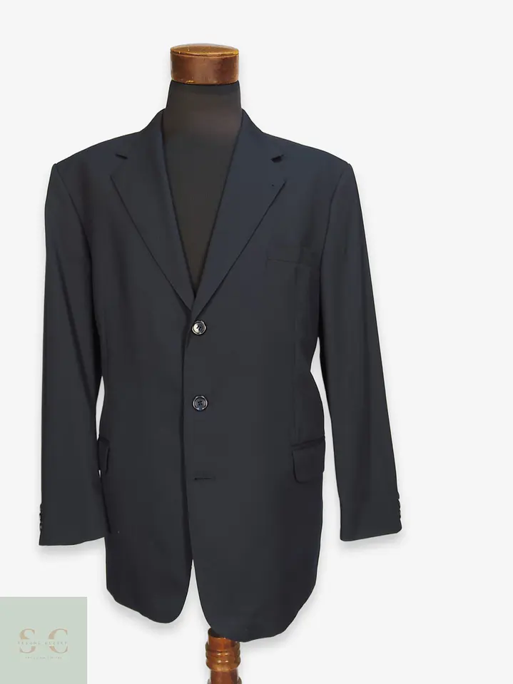 Blazer de Pura Lana Virgen Super 100s Azul Marino Talla XXL 1