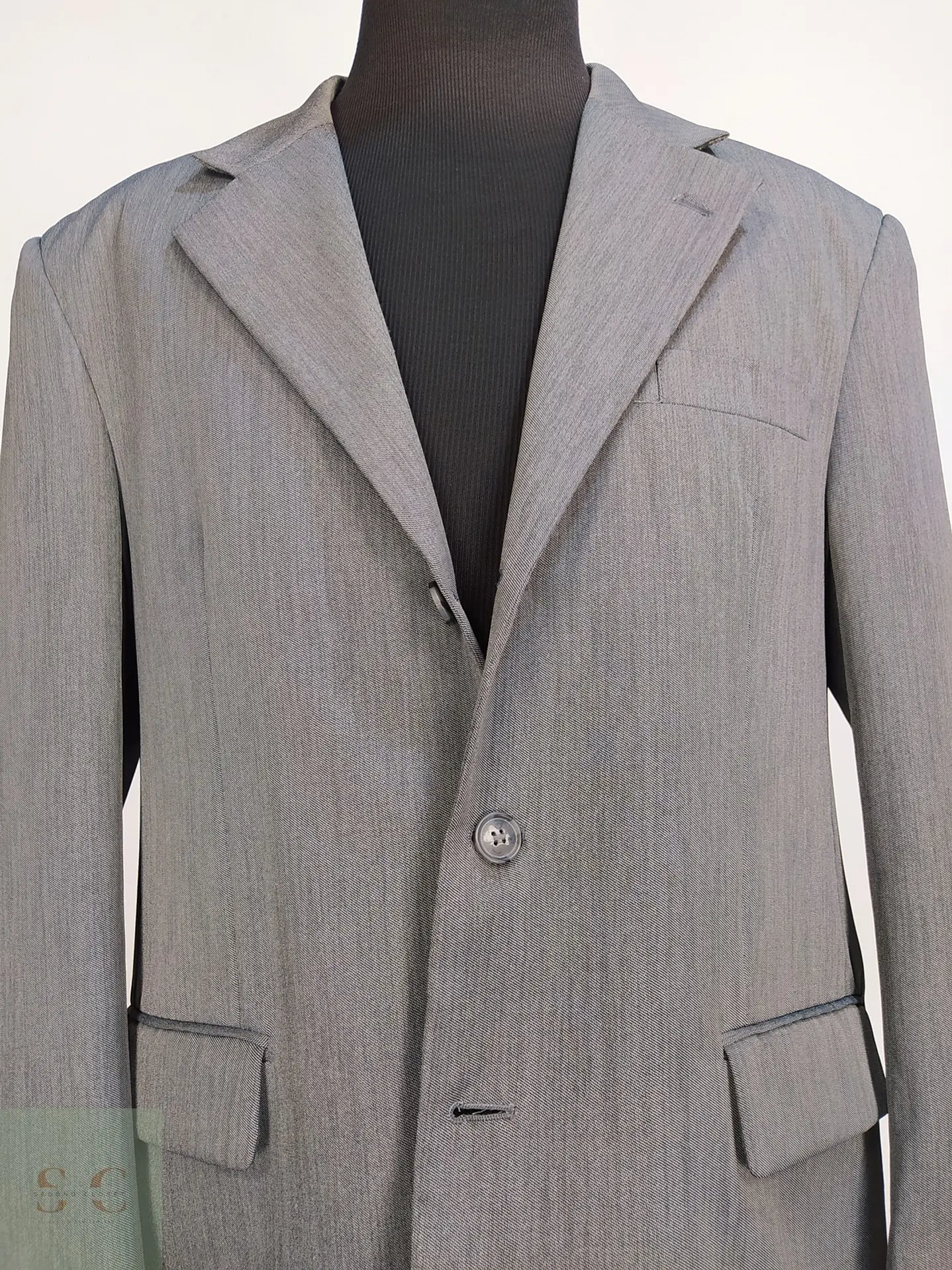 Blazer Gris Texturizado Vintage Talla XXL 4