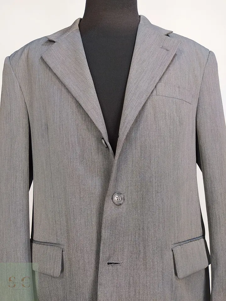 Blazer Gris Texturizado Vintage Talla XXL 4