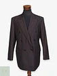 Blazer Cruzado a Rayas de Lana Virgen Burdeos Vintage Talla L - Miniatura 1