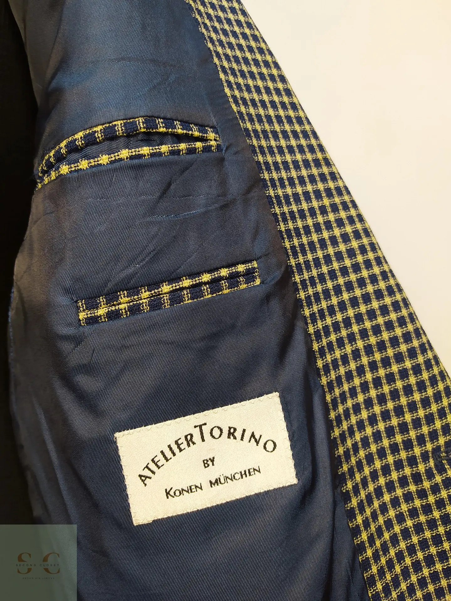 Blazer de Lana Virgen a Cuadros Atelier Torino Talla L 7