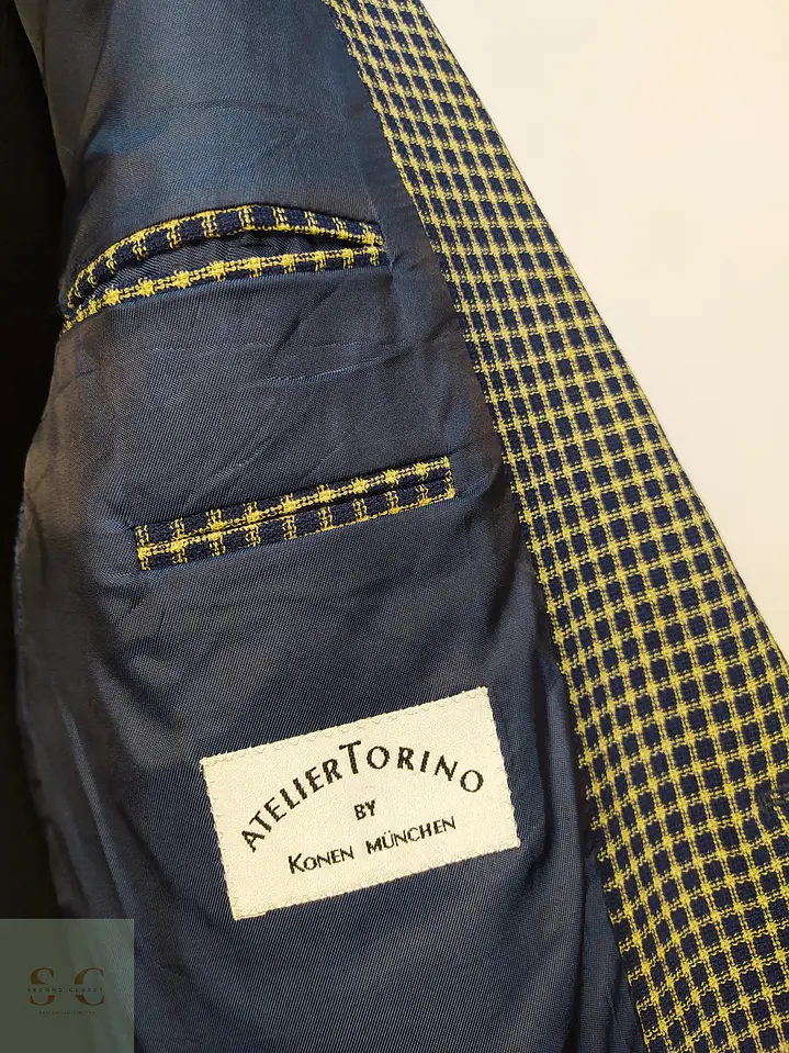 Blazer de Lana Virgen a Cuadros Atelier Torino Talla L 7