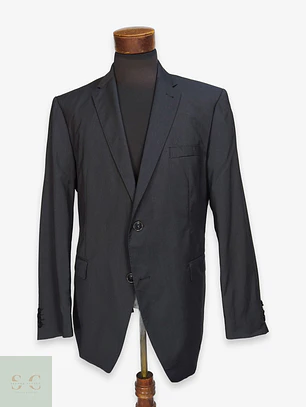 Blazer Roy Robson en Lana Virgen Reda Gris Plomo Talla XL