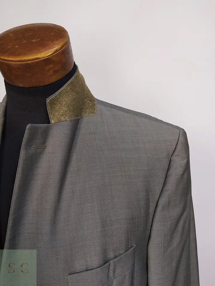 Blazer en Lana Virgen Super 100s Tono Café Moka Talla L 8