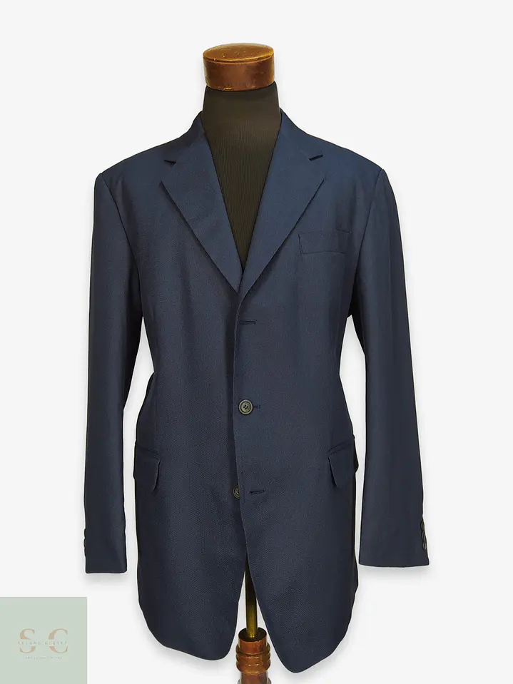 Blazer Sastre Azul Marino Texturizado Berto Lucci Talla XL 1