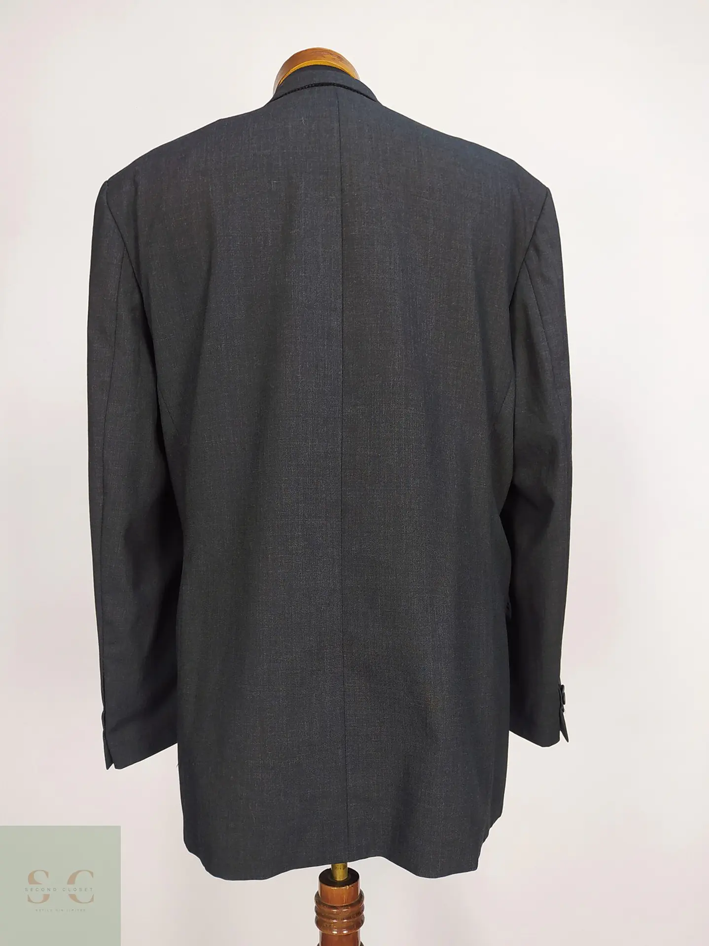 Blazer de Lana Virgen Gris Plomo Vintage Giorgio Talla XL 9