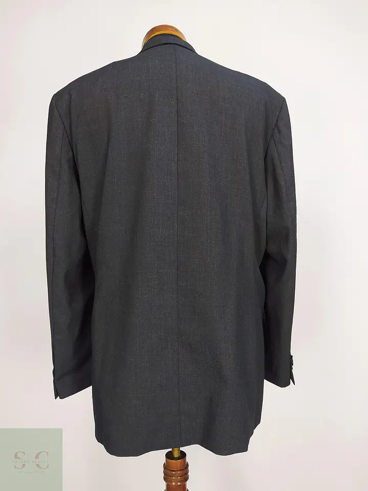 Blazer de Lana Virgen Gris Plomo Vintage Giorgio Talla XL 9