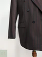 Blazer Cruzado a Rayas de Lana Virgen Burdeos Vintage Talla L - Miniatura 3