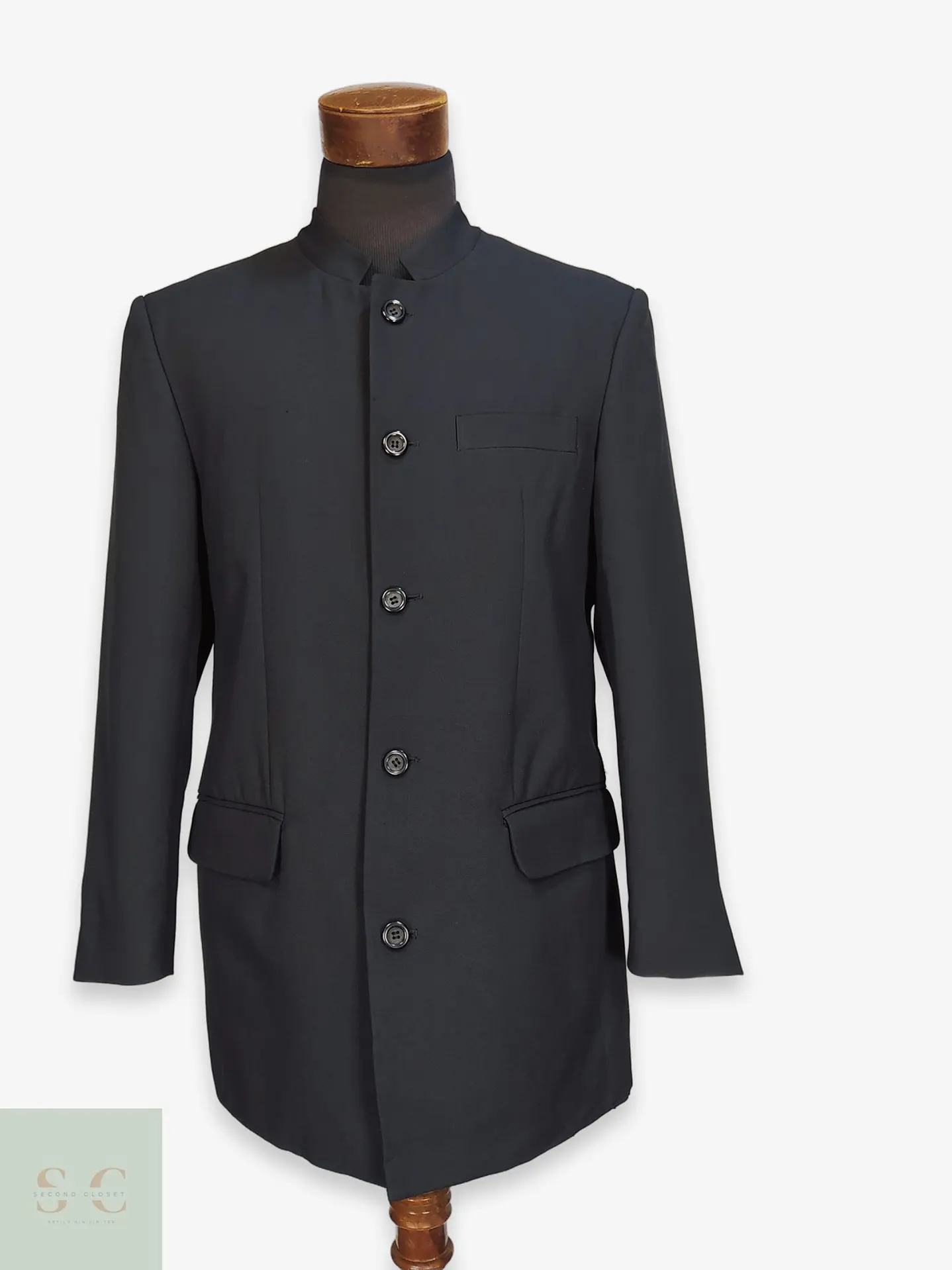 Chaqueta Estilo Nehru con Cuello Mao Vintage Talla M 1