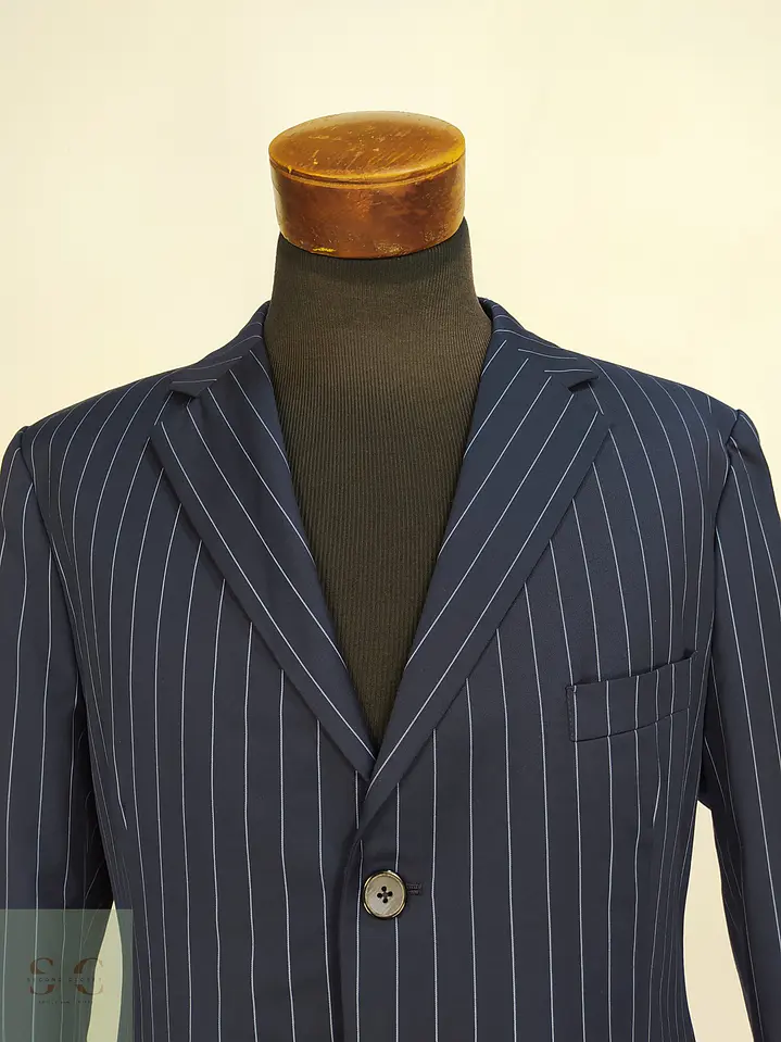Blazer Bespoke de Lana a Rayas Diplomáticas Talla L 4
