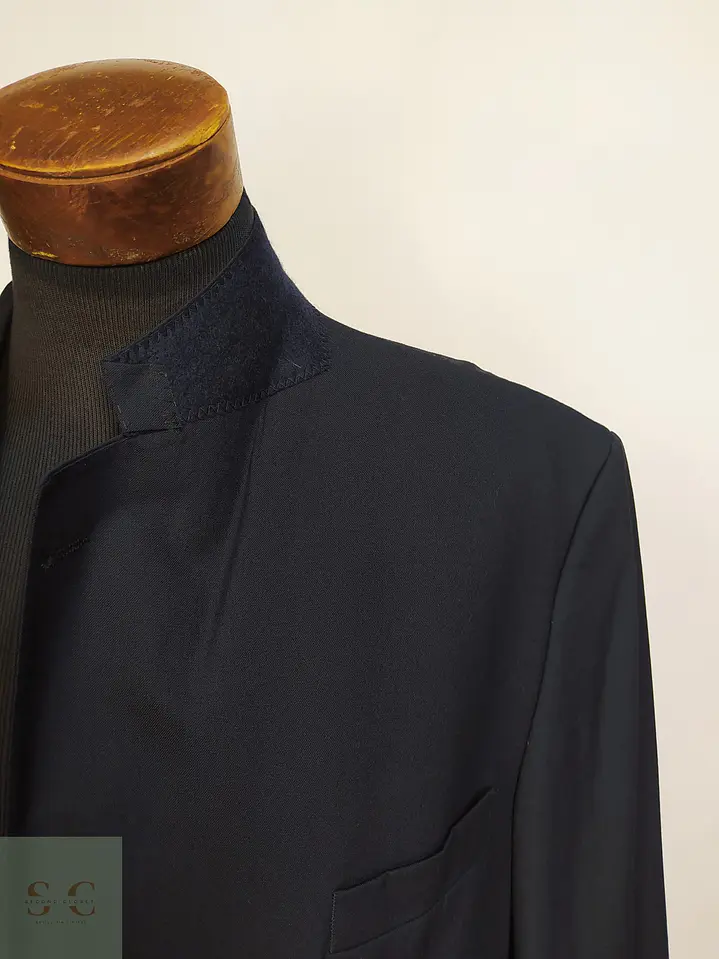 Blazer de Pura Lana Virgen Super 100s Azul Marino Talla XXL 4