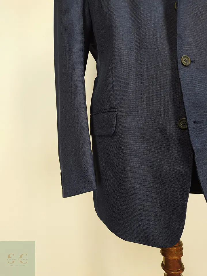 Blazer Sastre Azul Marino Texturizado Berto Lucci Talla XL 3