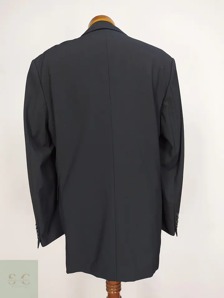 Blazer Negro de Lana Virgen Compuesta Vintage Talla L 9