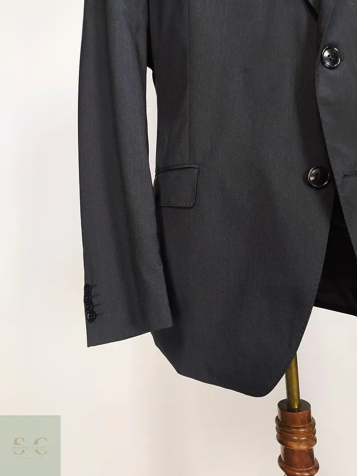 Blazer Roy Robson en Lana Virgen Reda Gris Plomo Talla XL 3
