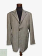 Blazer de Lana Virgen, Seda y Lino en Espiga Gris Talla XXL - Miniatura 1