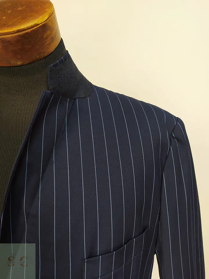 Blazer Bespoke de Lana a Rayas Diplomáticas Talla L 5