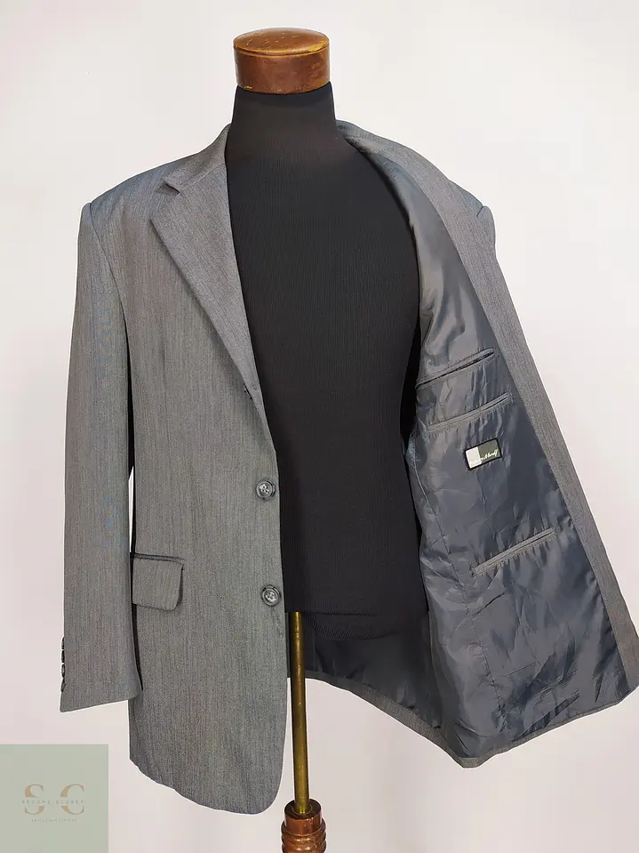 Blazer Gris Texturizado Vintage Talla XXL 9