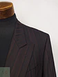 Blazer Cruzado a Rayas de Lana Virgen Burdeos Vintage Talla L - Miniatura 5