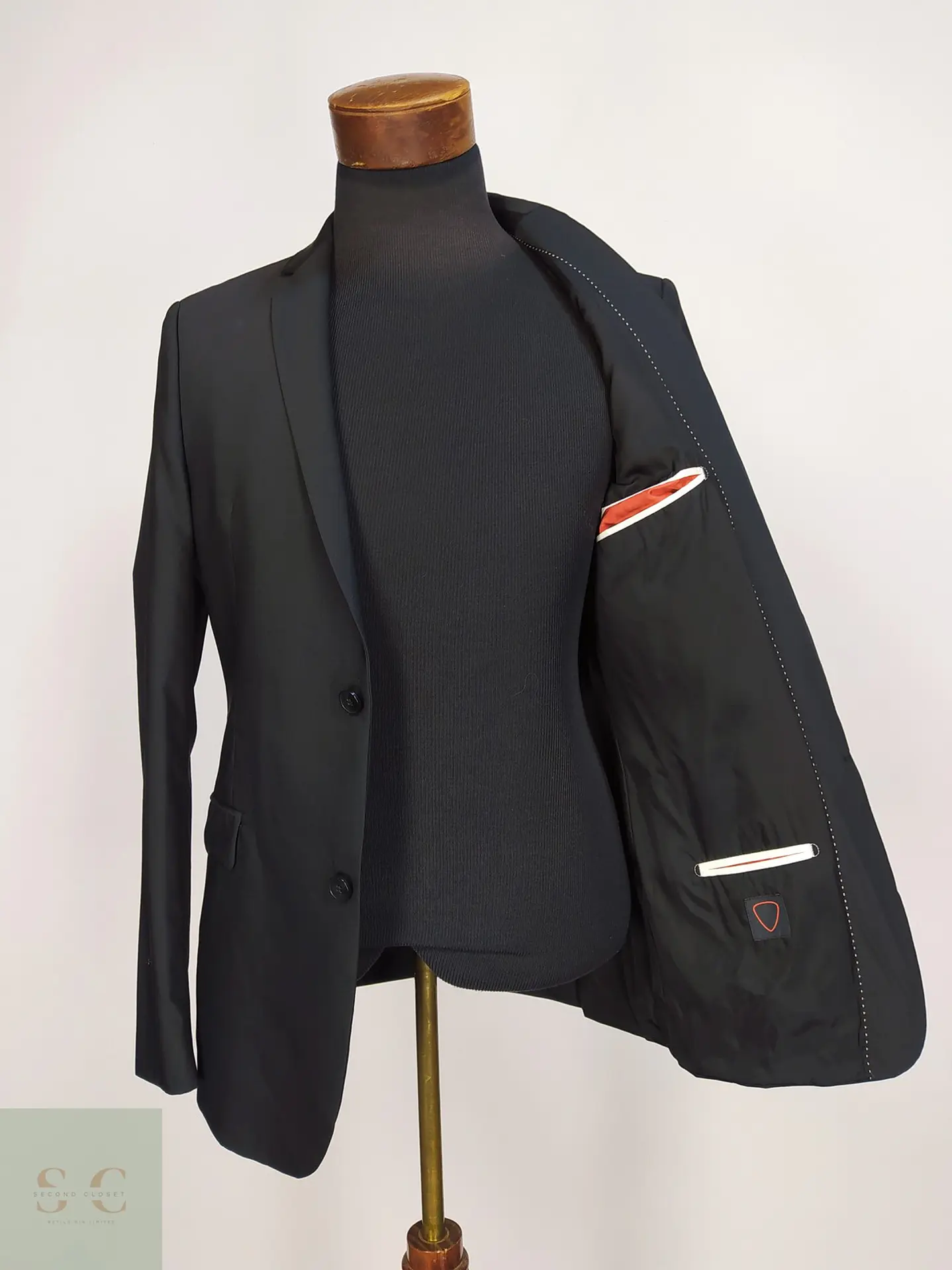 Blazer Negro Strellson Techno Wool Sastrería Moderna Talla SM 7