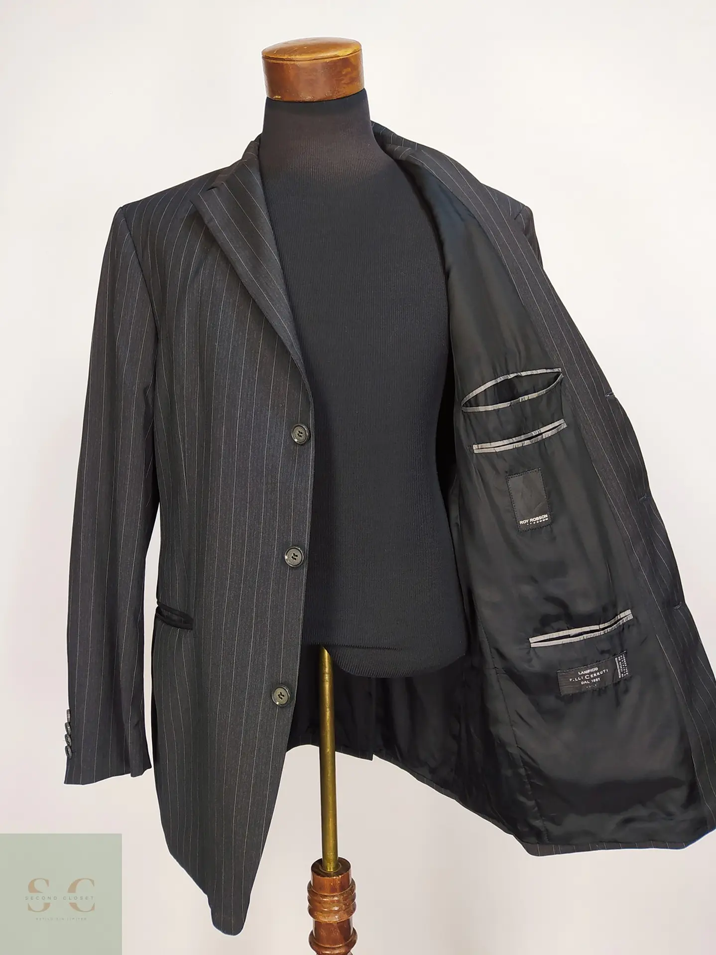 Blazer Diplomático en Lana Virgen Cerruti 1881 Roy Robson Talla XL 9