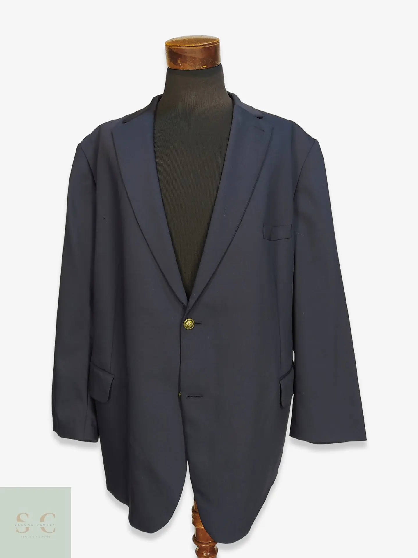 Blazer Azul Marino en Lana Virgen con Botones Heráldicos Talla XXXL 1