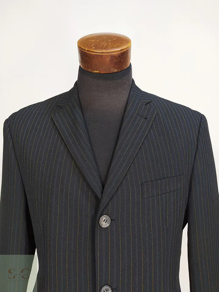 Blazer Negro con Rayas Diplomáticas Vintage Talla ML 4