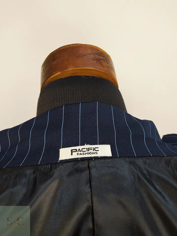 Blazer Bespoke de Lana a Rayas Diplomáticas Talla L 9