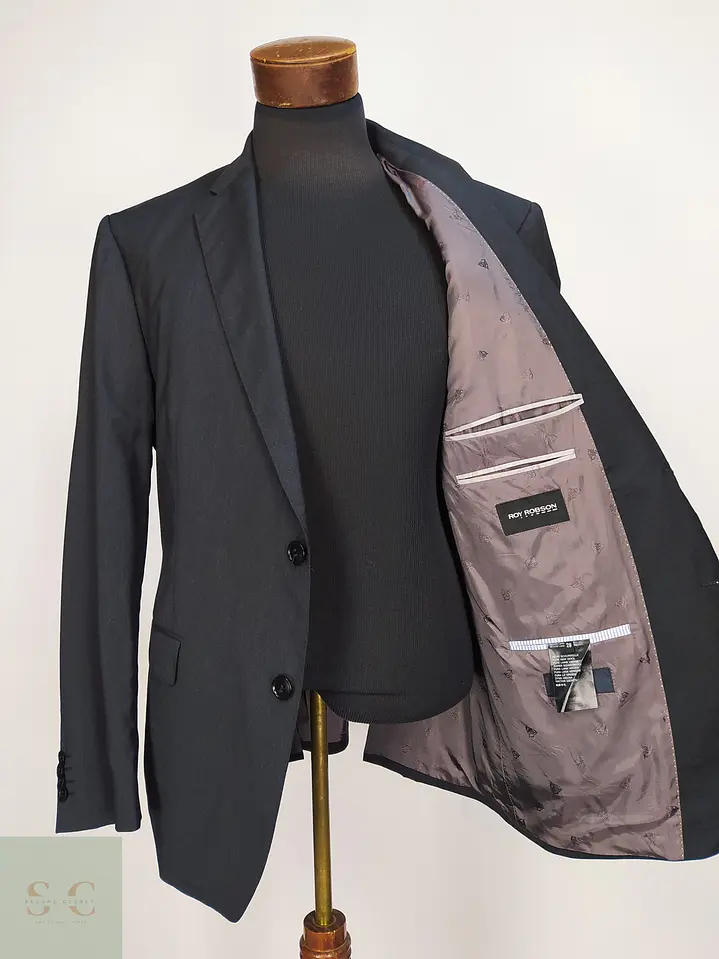 Blazer Roy Robson en Lana Virgen Reda Gris Plomo Talla XL 8