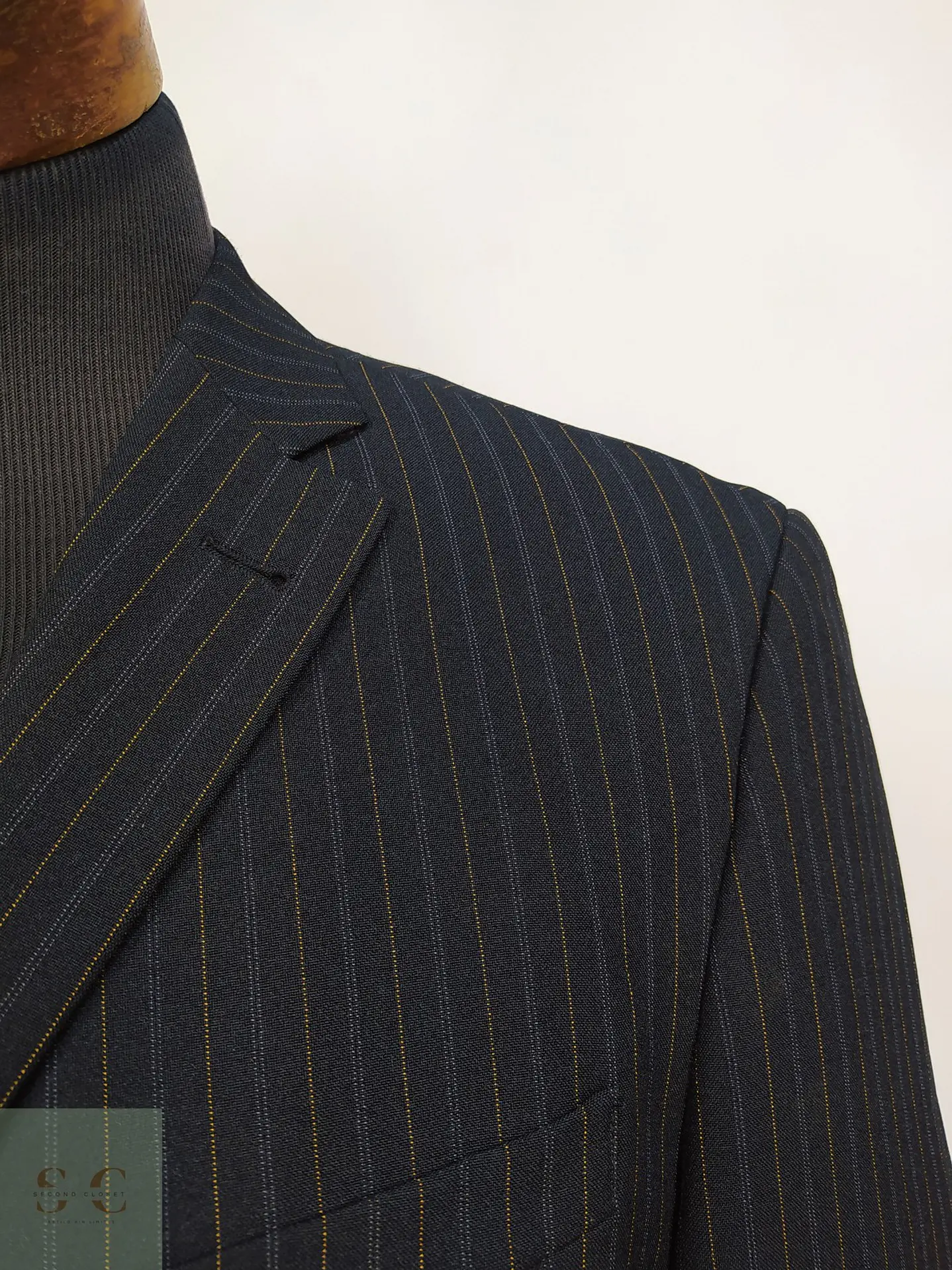 Blazer Negro con Rayas Diplomáticas Vintage Talla ML 5