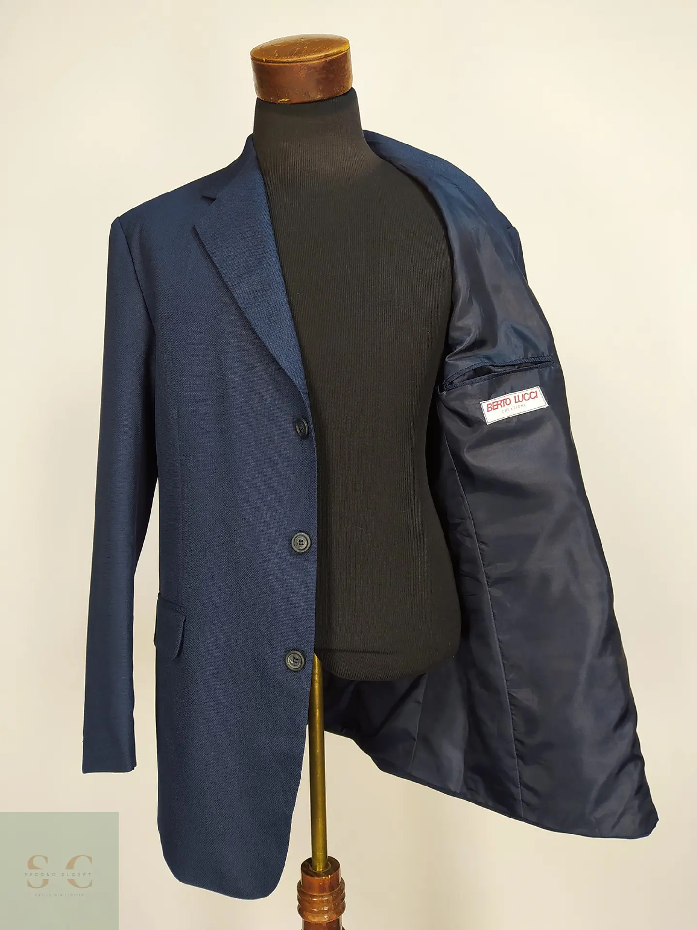 Blazer Sastre Azul Marino Texturizado Berto Lucci Talla XL 8