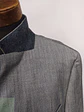 Blazer de Lana Virgen, Seda y Lino en Espiga Gris Talla XXL - Miniatura 5