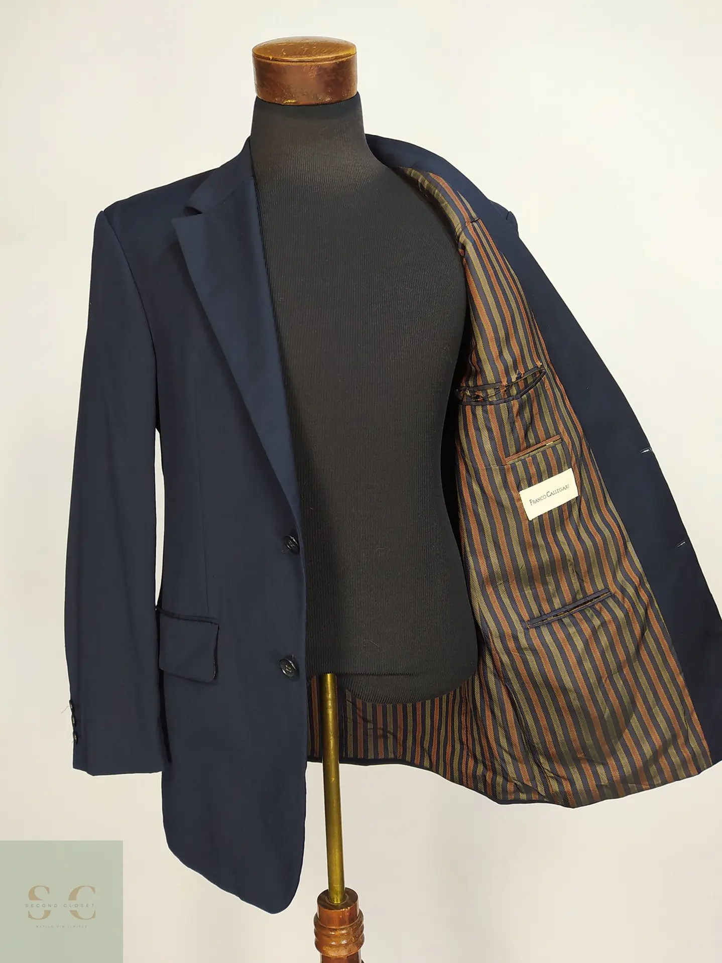 Blazer Franco Callegari de Lana Virgen Super 100's Azul Marino Talla ML 7
