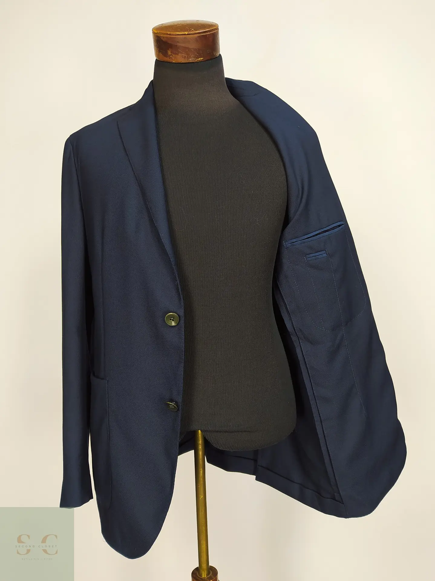 Blazer Boglioli Dover en Lana Virgen Azul Marino Talla M 5
