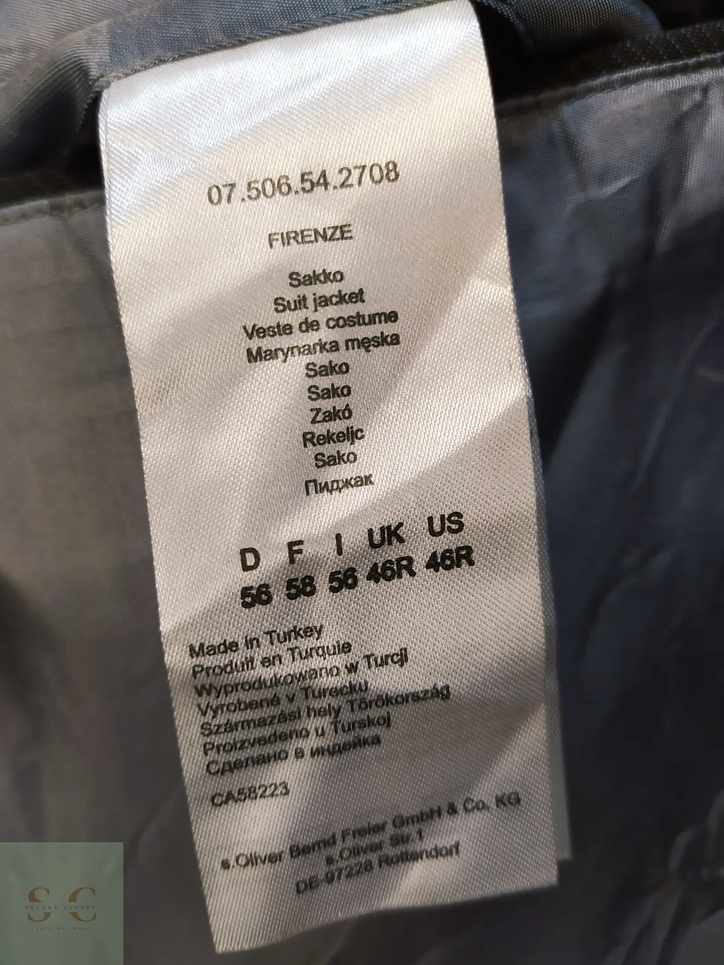 Blazer s.Oliver Gris Plomo a Rayas Diplómicas Talla XL 6