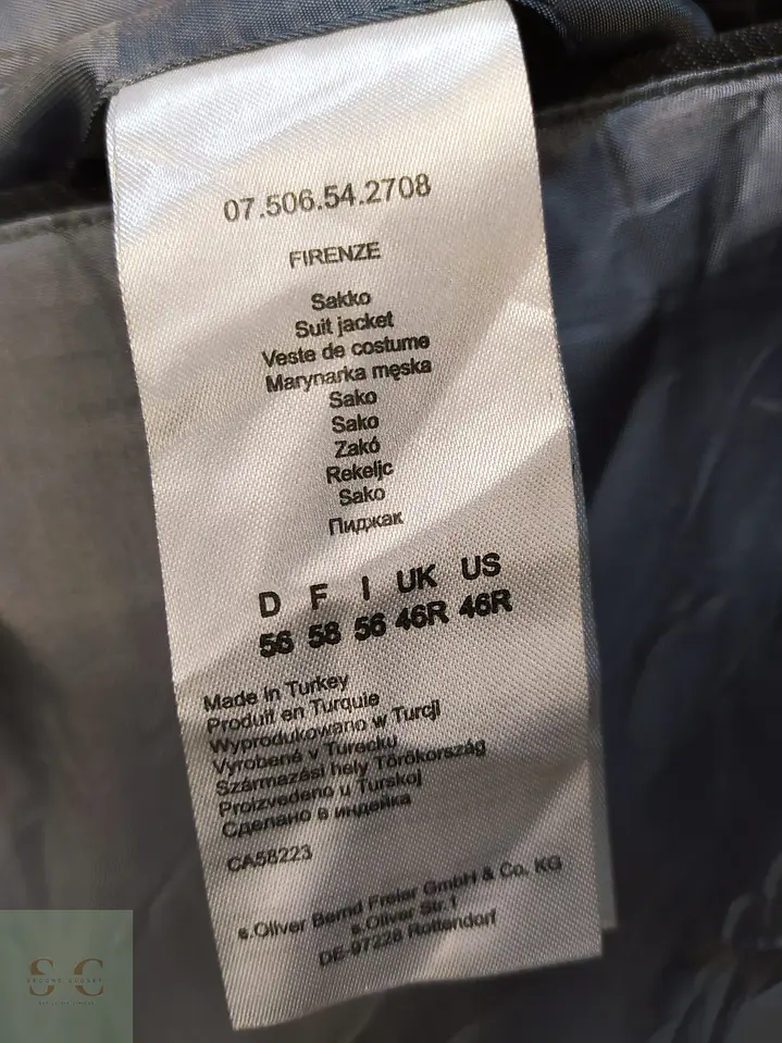 Blazer s.Oliver Gris Plomo a Rayas Diplómicas Talla XL 6
