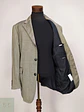 Blazer de Lana Virgen, Seda y Lino en Espiga Gris Talla XXL - Miniatura 8